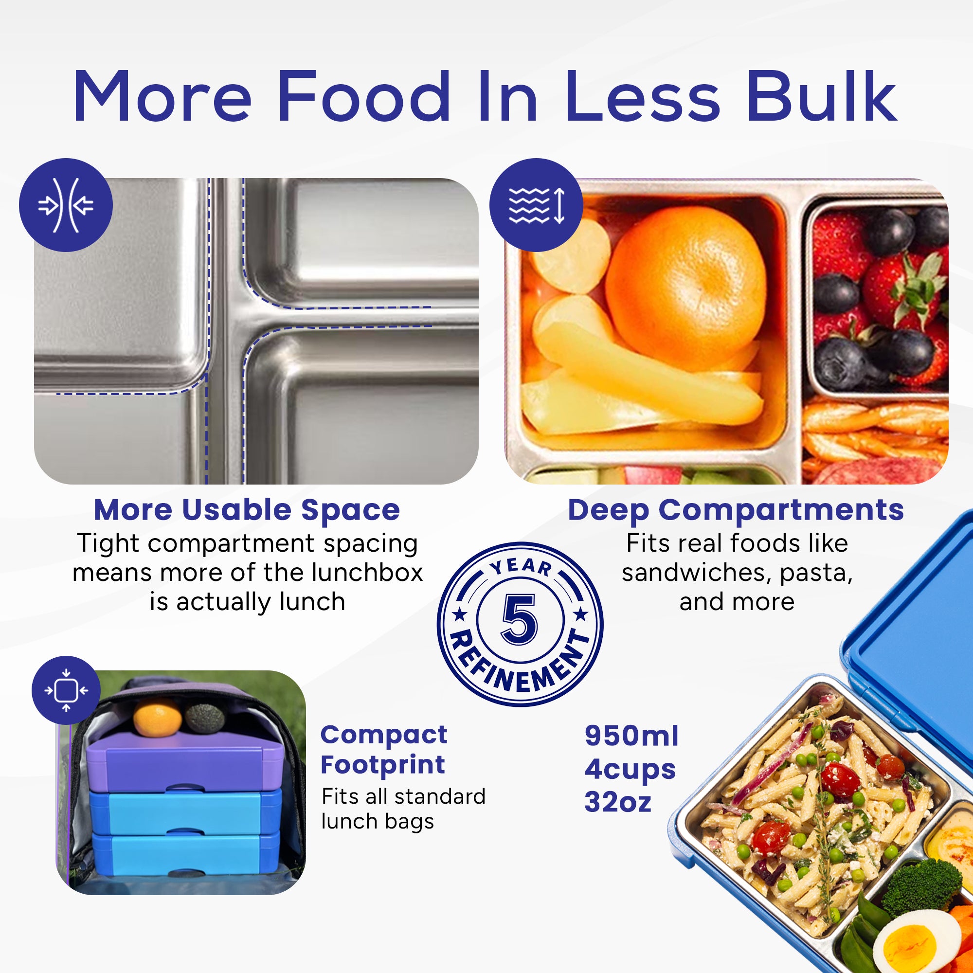 GOARCA Stainless Steel Bento Lunchbox