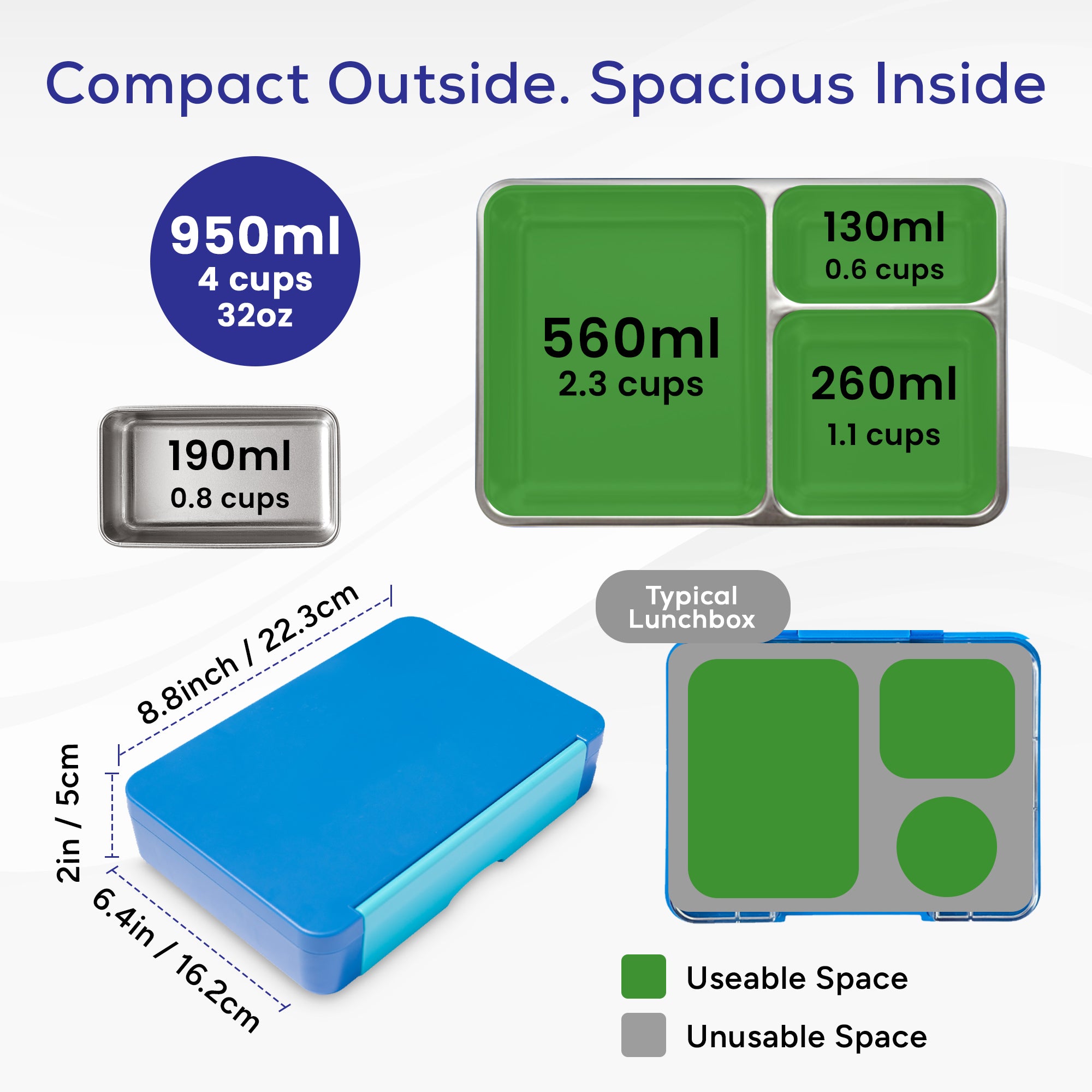 GOARCA Stainless Steel Bento Lunchbox