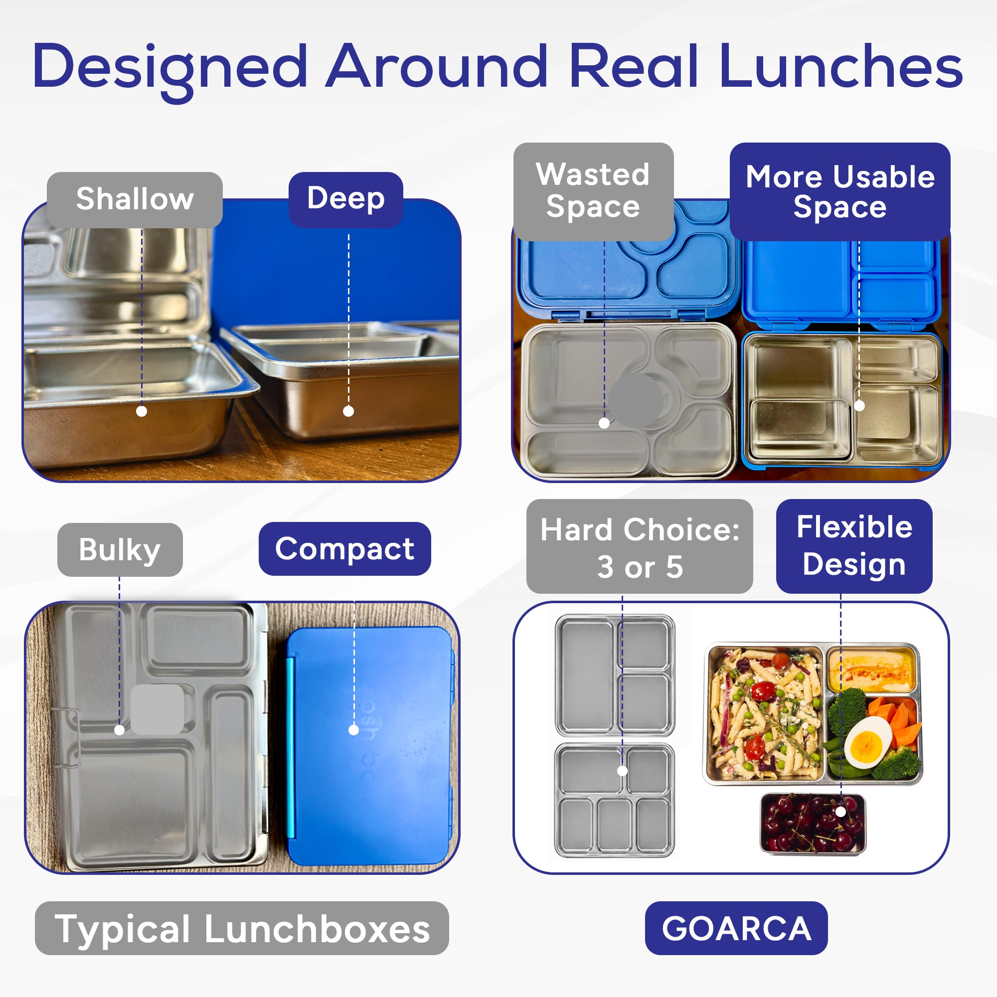 GOARCA Stainless Steel Bento Lunchbox
